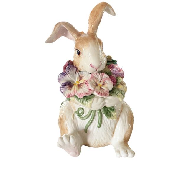 Vintage Fitz & Floyd Halcyon Bunny Rabbit Cookie Jar - Picture 1 of 11